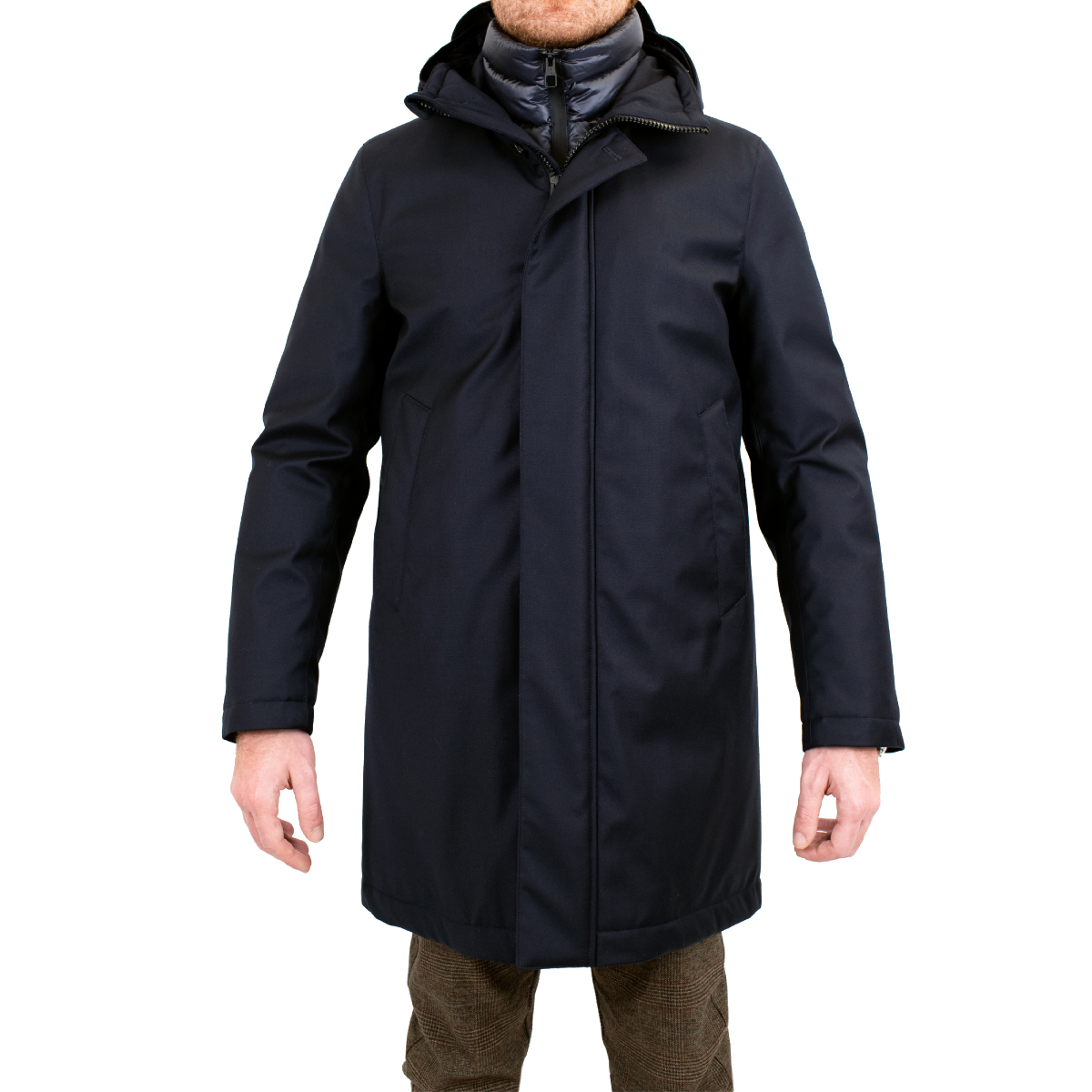 Long jacket with hood Montecore - Massimiliano Della Mura Sartoria