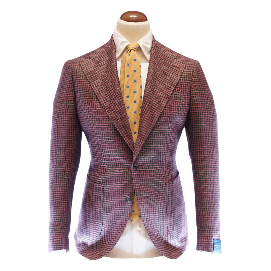 Three-button jacket in houndstooth fabric Fratelli Tallia di Delfino